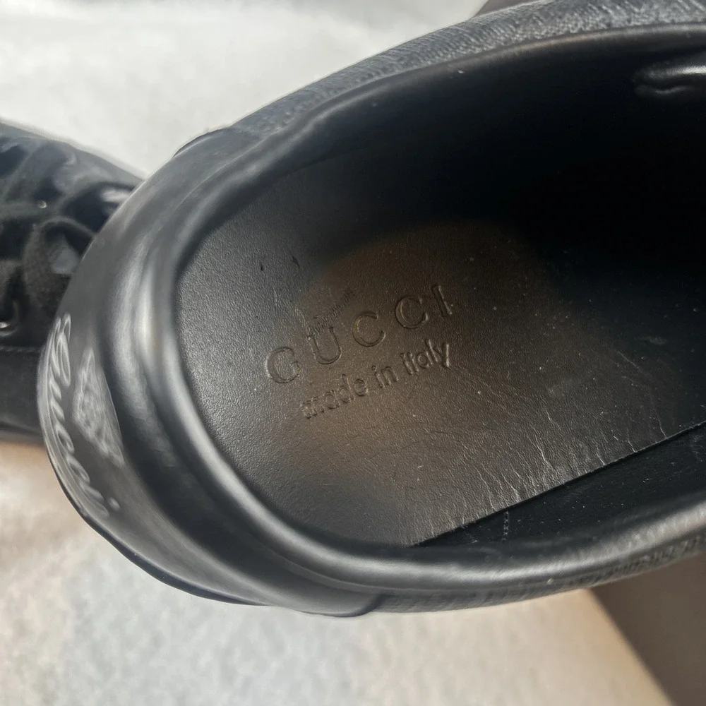 Gucci BROOKLIN Low Top Sneakers Black GG Monogram US Men's 11 (Marked 9) 11
